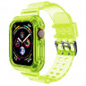 Прозрачный TPU ремешок для Apple Watch 41mm / 40mm / 38mm (салатовый) 4955 - Прозрачный TPU ремешок для Apple Watch 41mm / 40mm / 38mm (салатовый) 4955