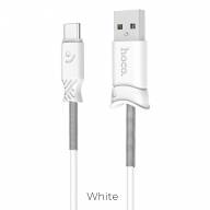 HOCO USB кабель Type-C X24 2.4A 1метр (белый) 7077 - HOCO USB кабель Type-C X24 2.4A 1метр (белый) 7077