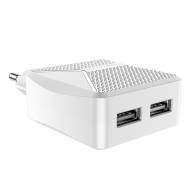 BOROFONE СЗУ Блок питания BA45A 2 порта USB 2.4A (белый) 6353 - BOROFONE СЗУ Блок питания BA45A 2 порта USB 2.4A (белый) 6353