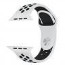 Ремешок силиконовый для Apple Watch 42mm / 44mm / 45mm спортивный Nike (бело-чёрный) 1231 - Ремешок силиконовый для Apple Watch 42mm / 44mm / 45mm спортивный Nike (бело-чёрный) 1231