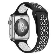 Ремешок силиконовый для Apple Watch 38mm / 40mm / 41mm спортивный Nike (чёрно-белый) 2501 - Ремешок силиконовый для Apple Watch 38mm / 40mm / 41mm спортивный Nike (чёрно-белый) 2501