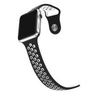 Ремешок силиконовый для Apple Watch 38mm / 40mm / 41mm спортивный Nike (чёрно-белый) 2501 - Ремешок силиконовый для Apple Watch 38mm / 40mm / 41mm спортивный Nike (чёрно-белый) 2501