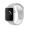 Ремешок силиконовый для Apple Watch 42mm / 44mm / 45mm спортивный Nike (серо-белый) 1231 - Ремешок силиконовый для Apple Watch 42mm / 44mm / 45mm спортивный Nike (серо-белый) 1231