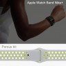 Ремешок силиконовый для Apple Watch 42mm / 44mm / 45mm спортивный Nike (серо-белый) 1231 - Ремешок силиконовый для Apple Watch 42mm / 44mm / 45mm спортивный Nike (серо-белый) 1231