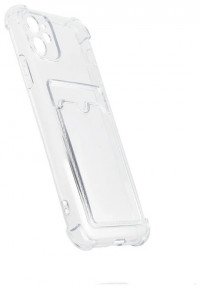 Чехол для iPhone 11 силиконовый усиленный с защитой для камеры и картхолдером (прозрачный) 7507