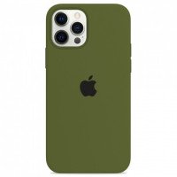Чехол Silicone Case iPhone 12 / 12 Pro (оливковый) 3921