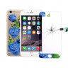 Стекло для iPhone 6 / 6S противоударное &quot;Синие Цветы&quot; перед / зад (7445) - Стекло для iPhone 6 / 6S противоударное "Синие Цветы" перед / зад (7445)