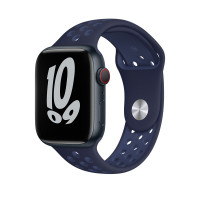 Ремешок силиконовый для Apple Watch 42mm / 44mm / 45mm спортивный Nike (тёмно-синий) 1231