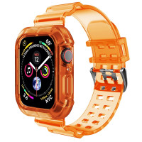 Прозрачный TPU ремешок для Apple Watch 41mm / 40mm / 38mm (оранжевый) 4955