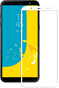 Стекло 5D Samsung Galaxy J8 2018 полная проклейка (белый)