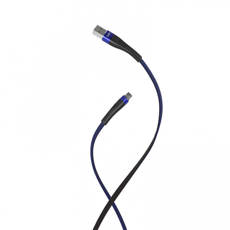 HOCO USB кабель Type-C U39 2.4A, 1.2 метра (чёрно-синий) 7411