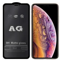 Стекло для iPhone 7 / 8 / SE (2020) противоударное матовое 5D (чёрный) B+ (9303)