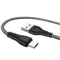 BOROFONE USB кабель micro BX39 2.4A, длина: 1 метр (чёрно-белый) 6303
