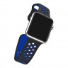 Ремешок силиконовый для Apple Watch 42mm / 44mm / 45mm спортивный Nike (чёрно-синий) 1231 - Ремешок силиконовый для Apple Watch 42mm / 44mm / 45mm спортивный Nike (чёрно-синий) 1231