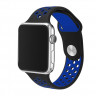 Ремешок силиконовый для Apple Watch 42mm / 44mm / 45mm спортивный Nike (чёрно-синий) 1231 - Ремешок силиконовый для Apple Watch 42mm / 44mm / 45mm спортивный Nike (чёрно-синий) 1231