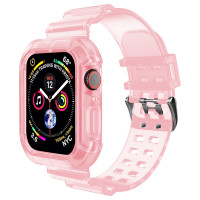 Прозрачный TPU ремешок для Apple Watch 41mm / 40mm / 38mm (розовый) 4955