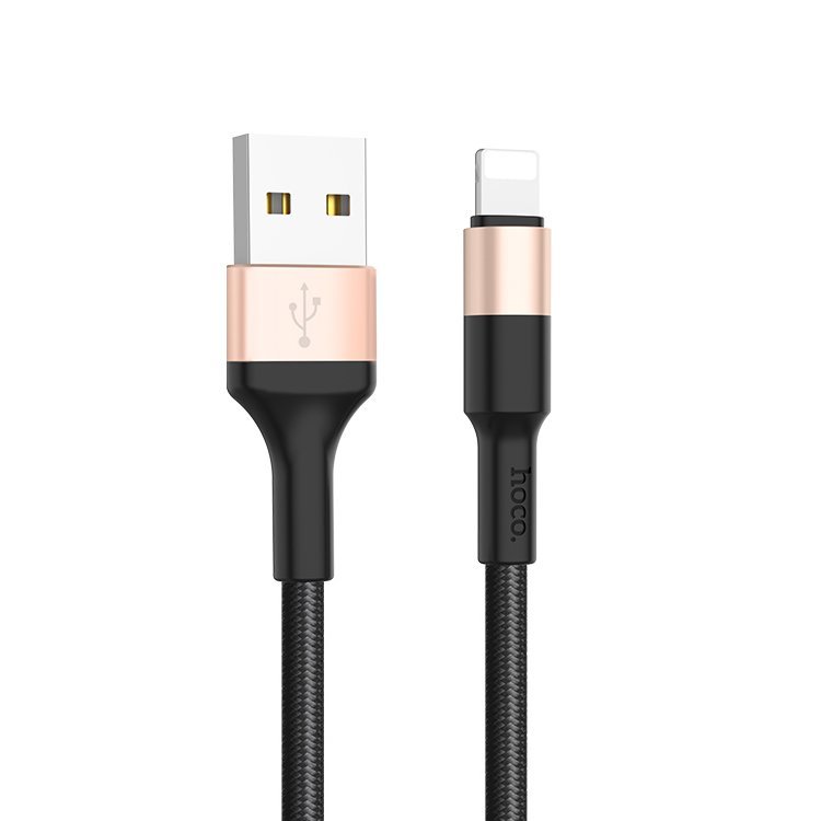 HOCO USB кабель X26 8-pin 2A 1м (чёрно-золотой) 6121
