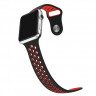 Ремешок силиконовый для Apple Watch 42mm / 44mm / 45mm спортивный Nike (чёрно-красный) 1231 - Ремешок силиконовый для Apple Watch 42mm / 44mm / 45mm спортивный Nike (чёрно-красный) 1231