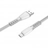 BOROFONE USB кабель micro BU31 2.4A, 1 метр (серебро) 7897 - BOROFONE USB кабель micro BU31 2.4A, 1 метр (серебро) 7897