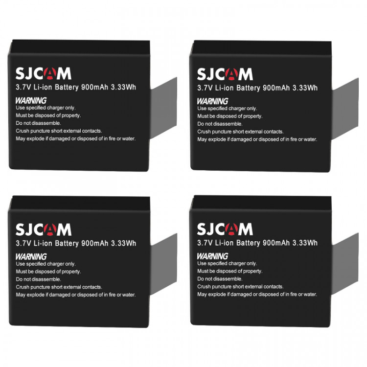 (4 ШТ) SJCAM АКБ SJCAM SJ4000 SJ5000 SJ6000 SJ7000 M10 / EKEN H9 / H9R 900mAh (оригинал) new design (9251)
