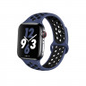 Ремешок силиконовый для Apple Watch 42mm / 44mm / 45mm спортивный Nike (сине-чёрный) 1231 - Ремешок силиконовый для Apple Watch 42mm / 44mm / 45mm спортивный Nike (сине-чёрный) 1231