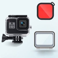 ACTION PRO Аквабокс для GoPro 8 до 45м (сенсорная крышка + фильтр красный) 0487