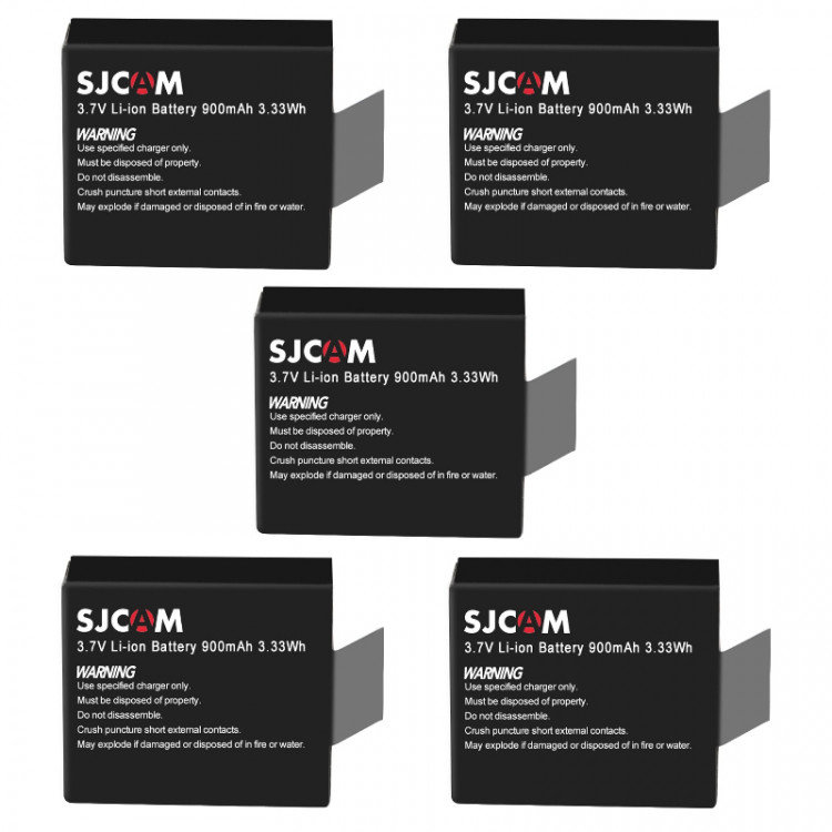 (5 ШТ) SJCAM АКБ SJCAM SJ4000 SJ5000 SJ6000 SJ7000 M10 / EKEN H9 / H9R 900mAh (оригинал) new design (9251)