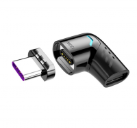 БРОНЬКА Магнитный адаптер угловой USB-C модель X7 мощность 120W 5A (чёрный) Г90-50935