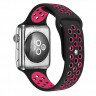 Ремешок силиконовый для Apple Watch 42mm / 44mm / 45mm спортивный Nike (чёрный-фуксия) 1231 - Ремешок силиконовый для Apple Watch 42mm / 44mm / 45mm спортивный Nike (чёрный-фуксия) 1231