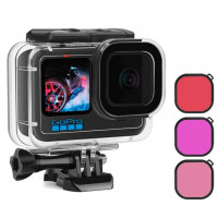 SHOOT Аквабокс погружение до 60м для GoPro 9 / 10 / 11 (модель XTGP558-Lens) прозрачный + 3шт линзы (58016)