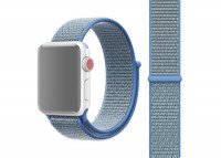 Ремешок Apple Watch Ultra 49mm / 45mm / 44mm / 42mm нейлон на липучке (голубой) 5501