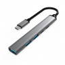 BRONKA Хаб Type-C 5в1 (HDMI x1 / 3.5mm x1 / USB x2 / PD x1) модель U5 серый космос (Г90-56418) - BRONKA Хаб Type-C 5в1 (HDMI x1 / 3.5mm x1 / USB x2 / PD x1) модель U5 серый космос (Г90-56418)