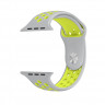 Ремешок силиконовый для Apple Watch 42mm / 44mm / 45mm спортивный Nike (серо-салатовый) 1231 - Ремешок силиконовый для Apple Watch 42mm / 44mm / 45mm спортивный Nike (серо-салатовый) 1231