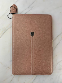 УЦЕНКА XUNOD Чехол для iPad mini 4 книжка кожаный с белой строчкой (розовое золото) 9052