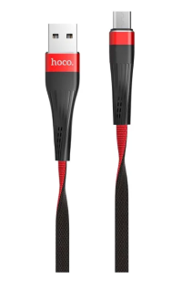 HOCO USB кабель micro U39 2.4A 1.2м (чёрно-красный) 7398