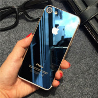 Стекло для iPhone 7 / 8 / SE (2020) Зеркальное противоударное перед / зад (синий) 7635