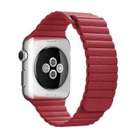 Ремешок Apple Watch 42mm / 44mm кожа шагрень (красный) 2006