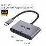 AMALINK Хаб Type-C 3в1 (PD 3.0 x1 / HDMI x1 / USB 3.0 x1) модель AL-9175D серый космос (Г90-53103) - AMALINK Хаб Type-C 3в1 (PD 3.0 x1 / HDMI x1 / USB 3.0 x1) модель AL-9175D серый космос (Г90-53103)