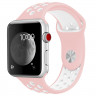 Ремешок силиконовый для Apple Watch 42mm / 44mm / 45mm спортивный Nike (розово-белый) 1231 - Ремешок силиконовый для Apple Watch 42mm / 44mm / 45mm спортивный Nike (розово-белый) 1231