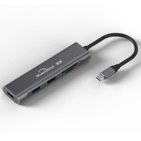 Blueendless Хаб Type-C 5в1 (USB 3.0 x3 / SD-TF Card x2) серый космос (Г90-56432)