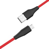 HOCO USB кабель micro X32 2A 1м (красно-чёрный) 9057