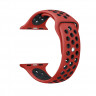 Ремешок силиконовый для Apple Watch 42mm / 44mm / 45mm спортивный Nike (красно-чёрный) 1231 - Ремешок силиконовый для Apple Watch 42mm / 44mm / 45mm спортивный Nike (красно-чёрный) 1231