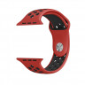 Ремешок силиконовый для Apple Watch 42mm / 44mm / 45mm спортивный Nike (красно-чёрный) 1231 - Ремешок силиконовый для Apple Watch 42mm / 44mm / 45mm спортивный Nike (красно-чёрный) 1231