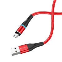 BOROFONE USB кабель магнитный micro BU16 2.4A, длина: 1.2 метра (красный) 4761