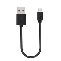 USB кабель MicroUSB короткий 10см (чёрный) 21218