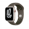 Ремешок силиконовый для Apple Watch 42mm / 44mm / 45mm спортивный Nike (хаки) 1231 - Ремешок силиконовый для Apple Watch 42mm / 44mm / 45mm спортивный Nike (хаки) 1231