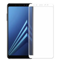 Стекло для Samsung A8 Plus 2018 полная проклейка (белый) 4254