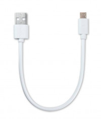 USB кабель MicroUSB короткий 10см (белый) 21218