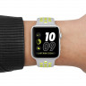 Ремешок силиконовый для Apple Watch 42mm / 44mm / 45mm спортивный Nike (фиолетово-зелёный) 1231 - Ремешок силиконовый для Apple Watch 42mm / 44mm / 45mm спортивный Nike (фиолетово-зелёный) 1231