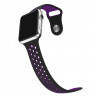 Ремешок силиконовый для Apple Watch 42mm / 44mm / 45mm спортивный Nike (чёрно-фиолетовый) 1231 - Ремешок силиконовый для Apple Watch 42mm / 44mm / 45mm спортивный Nike (чёрно-фиолетовый) 1231